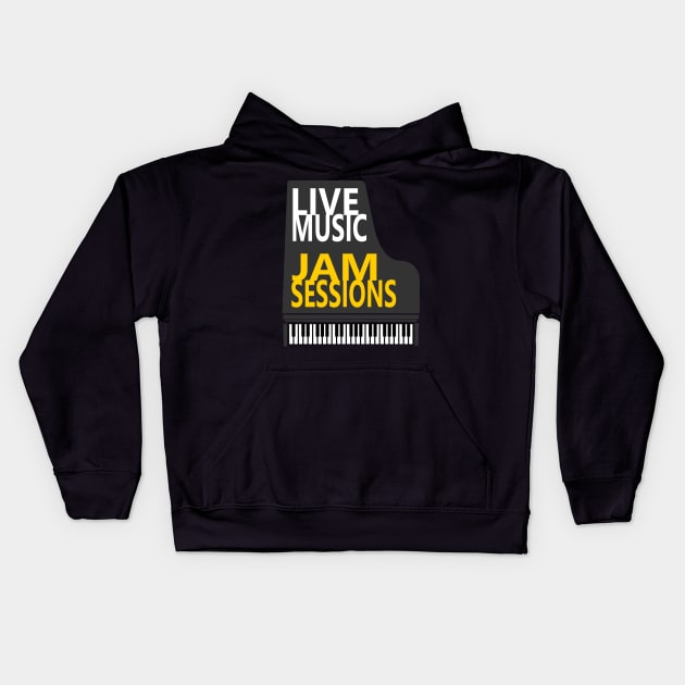 Live Music Jam Sessions Kids Hoodie by urrin DESIGN